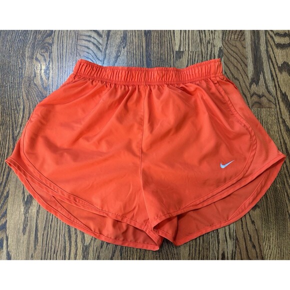 Nike Women's Orange Tempo Dri-Fit Running Gym Workout Shorts Lining Size Large - Picture 1 of 7